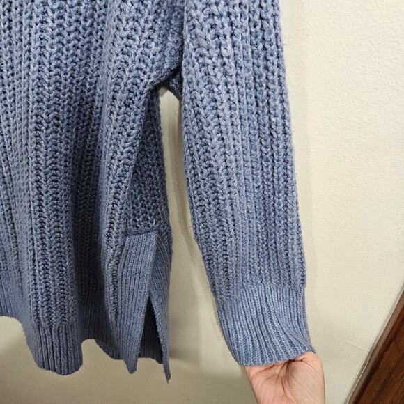 Aerie Oversized Chunky High Neck Blue Long Sweater. Size Small - Picture 5 of 8